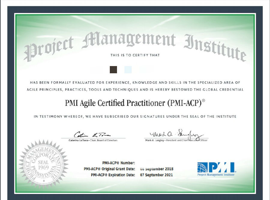 PMI-ACP<sup>&reg;</sup>證書